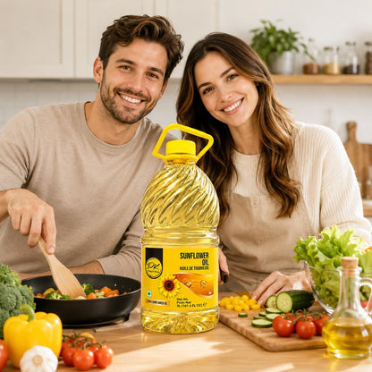 PK Sunflower Oil 3 L (101.4 fl oz) – Pure Cooking Oil for Frying, Sautéing, Baking & Everyday Cooking
