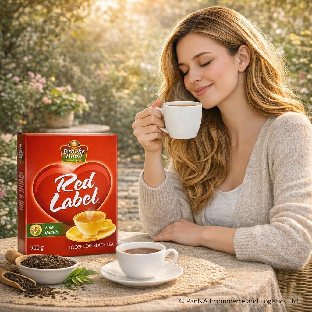 Brooke Bond Red Label Black Tea 900g – Premium Loose Leaf Black Tea for Strong Chai | Rich Taste & Aroma | Family Value Pack