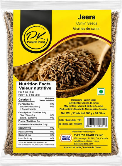 Punjab King Jeera (Cumin Seeds) 300g – Whole Cumin Seeds | Fresh, Aromatic Indian Spice for Cooking & Seasoning