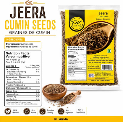 Punjab King Jeera (Cumin Seeds) 300g – Whole Cumin Seeds | Fresh, Aromatic Indian Spice for Cooking & Seasoning