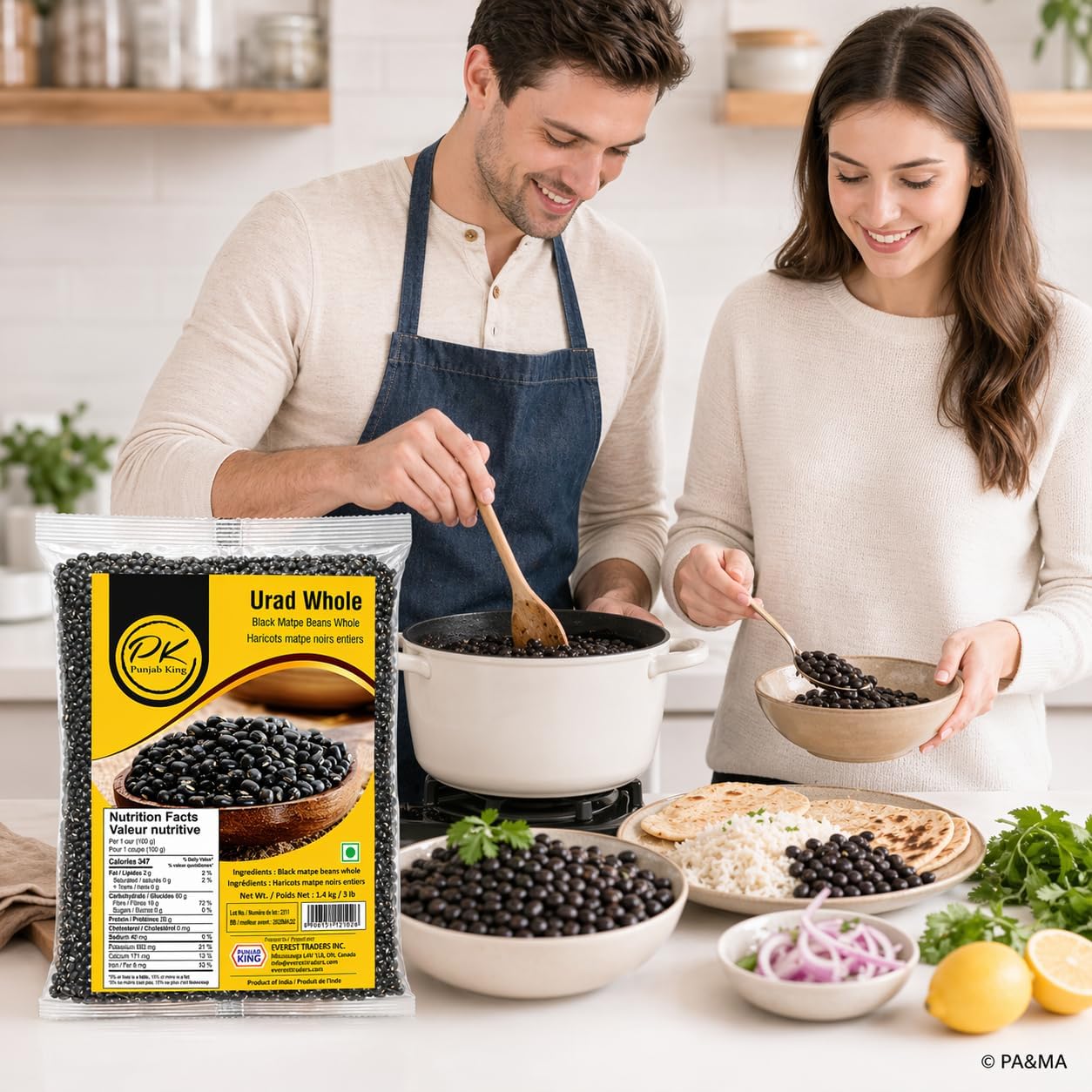 Punjab King Urad Whole (Black Matpe Beans Whole) – Whole Black Gram, Premium Indian Lentils for Dal Makhani & Traditional Cooking, Protein-Rich Pulses, 1.4 kg