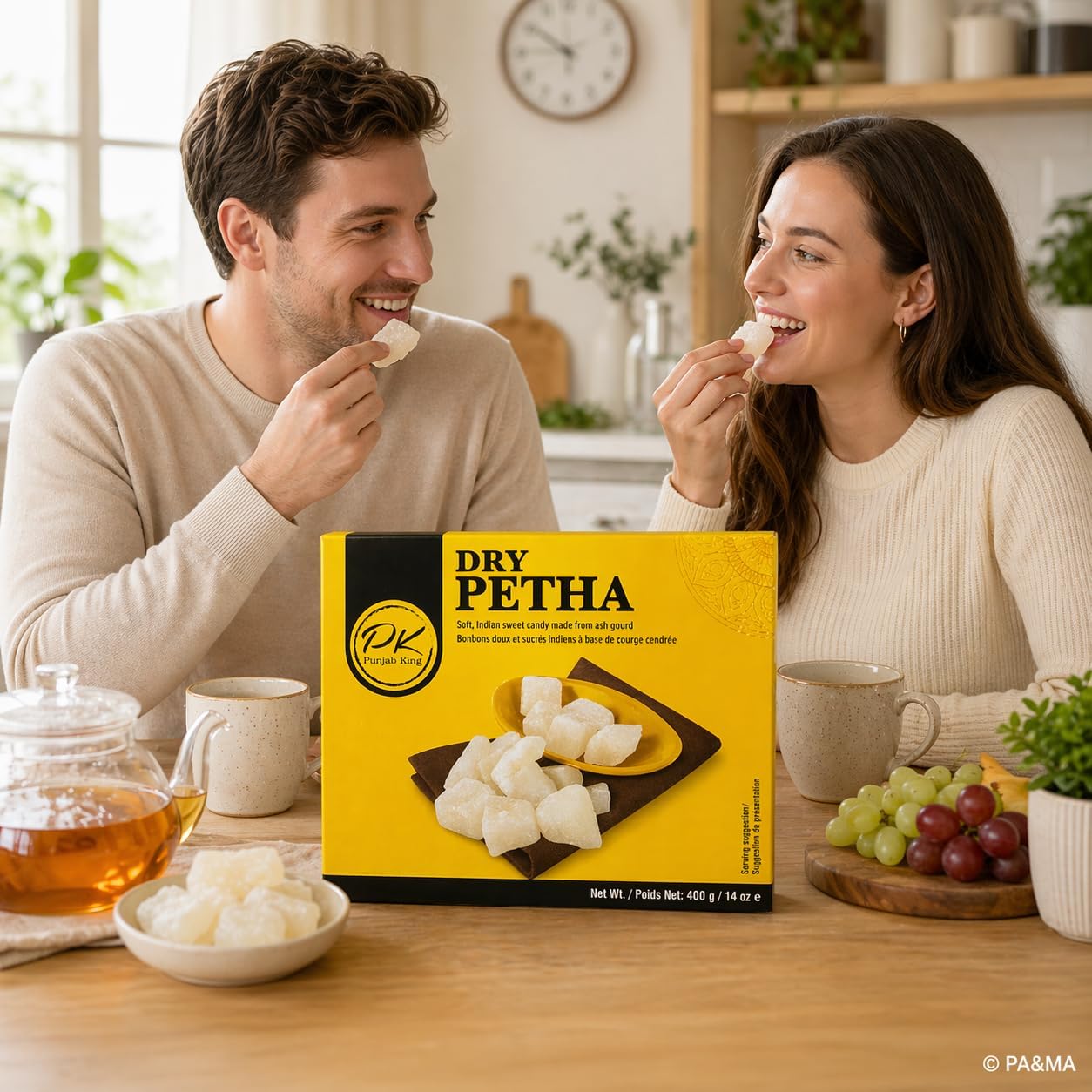Punjab King Dry Petha 400g – Traditional Indian Sweet (Ash Gourd Candy) | Soft & Sugary Mithai Snack, Ready-to-Eat Dessert