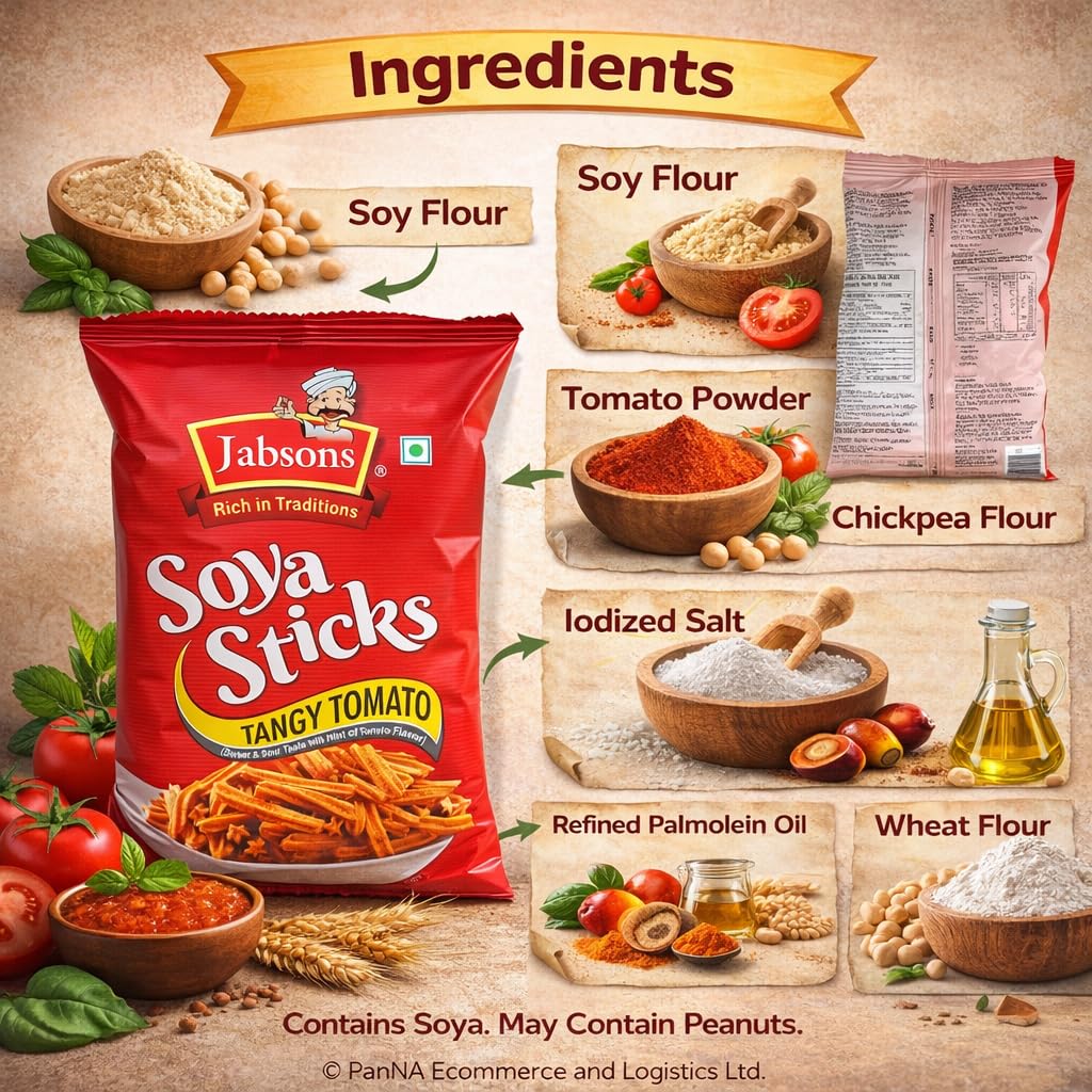 Jabsons SOYA Sticks Tangy Tomato 180gm