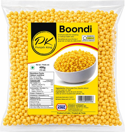PK Boondi 400 g – Crispy Chickpea Flour Pearls | Traditional Indian Snack for Raita, Chaat & Namkeen
