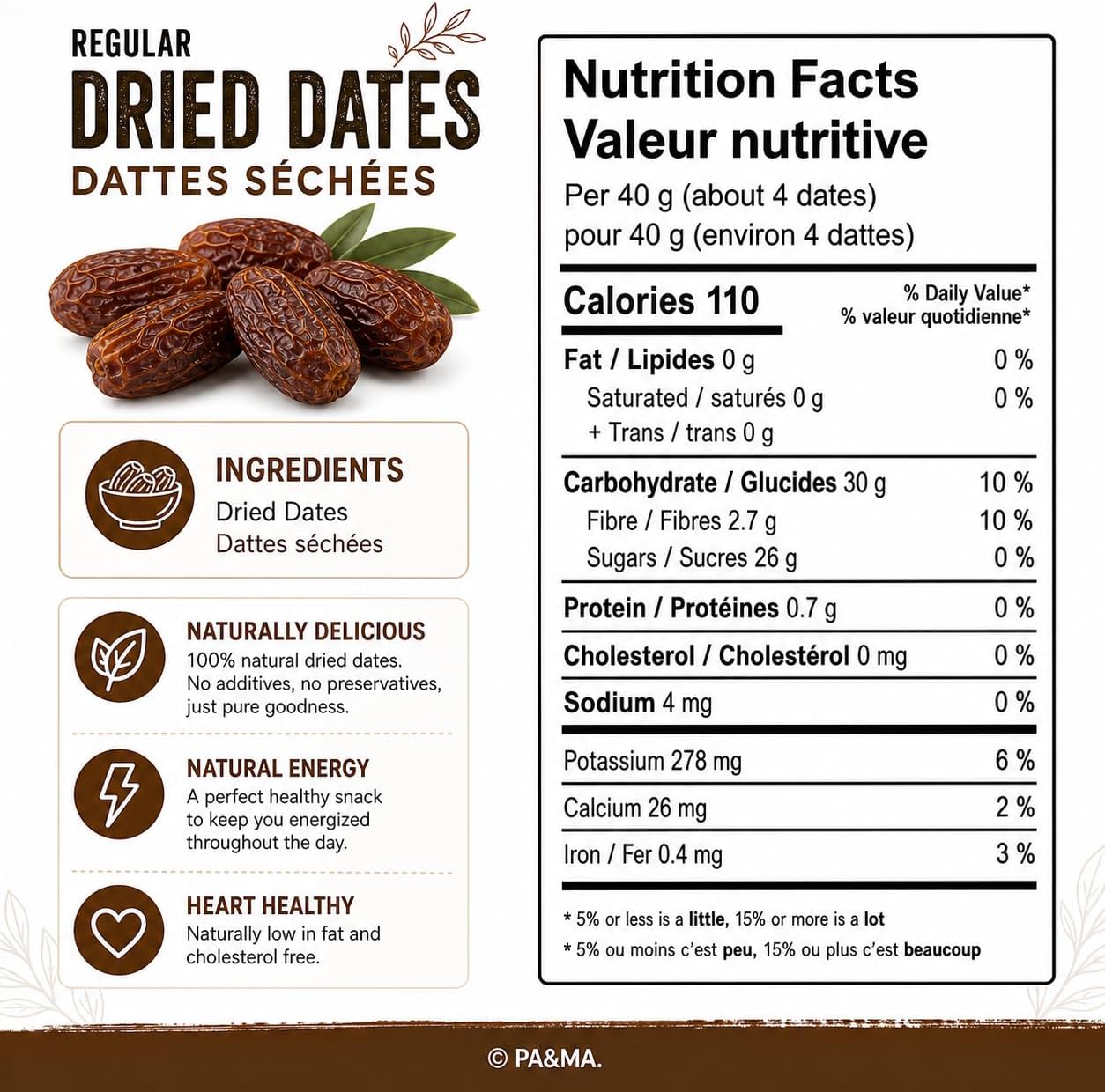 PK Punjab King Regular Dried Dates 200g – Natural Sweet Dates | Healthy Snack | Rich in Fiber & Energy | No Added Sugar