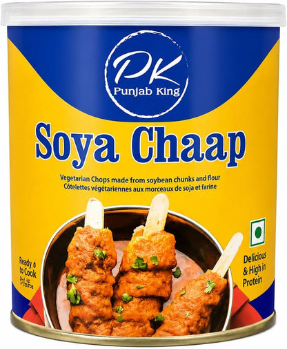 PK Soya Chaap 850 g – Ready-to-Cook Vegetarian Soy Protein Chaap | Canned Soya Chaap for Curry, Tikka & Grilled Recipes