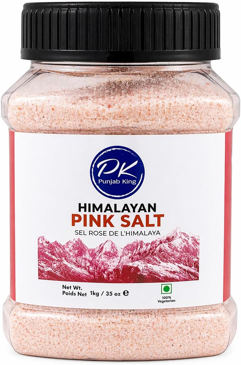 Punjab King Himalayan Pink Salt 1kg – Natural Rock Salt | Mineral Rich, Unrefined Pink Salt for Cooking & Seasoning