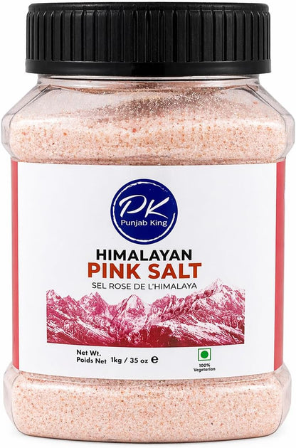 Punjab King Himalayan Pink Salt 1kg – Natural Rock Salt | Mineral Rich, Unrefined Pink Salt for Cooking & Seasoning