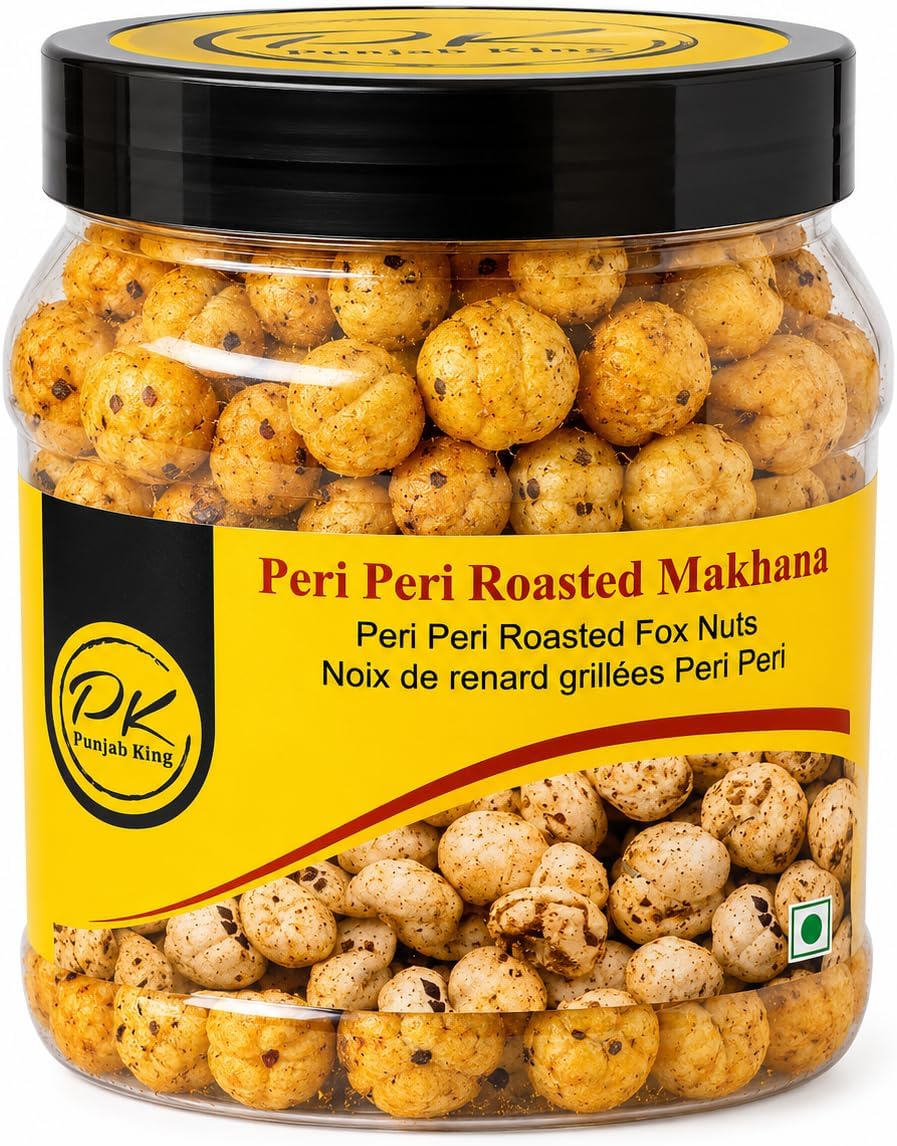 PK Roasted Makhana Peri Peri 100 g – Spicy Peri Peri Fox Nuts | Crunchy Roasted Lotus Seeds | Healthy Protein-Rich Snack