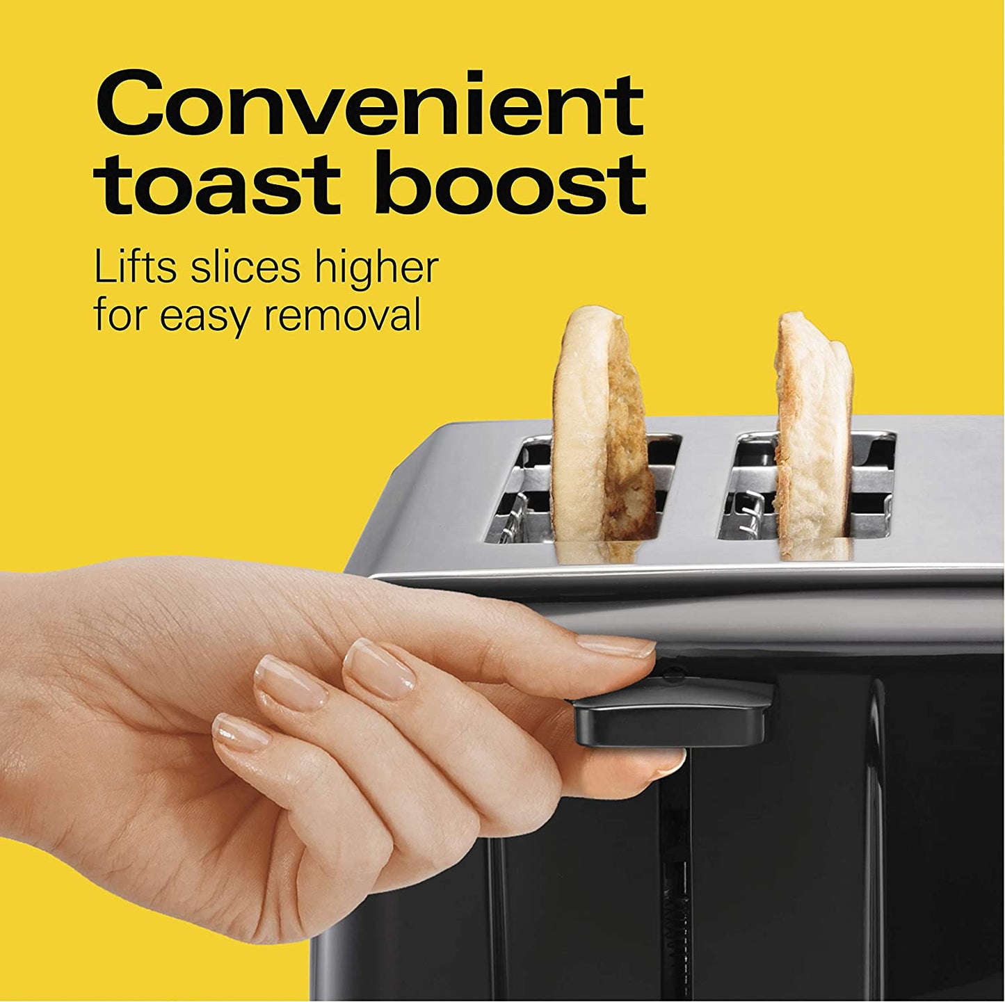 Hamilton Beach 24671 Extra-Wide Slot Toaster with Shade Selector, Auto Shutoff, Cancel Button Toast Boost, Stainless Steel 4-Slice