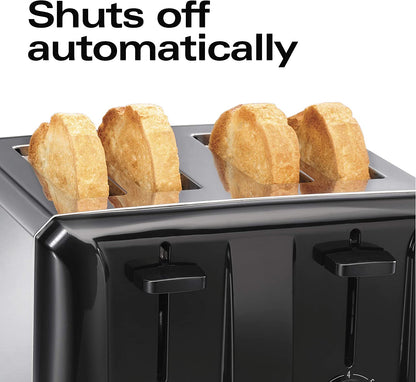 Hamilton Beach 24671 Extra-Wide Slot Toaster with Shade Selector, Auto Shutoff, Cancel Button Toast Boost, Stainless Steel 4-Slice