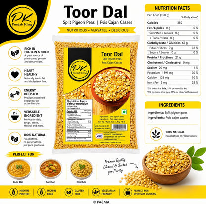 Punjab King Toor Dal (Split Pigeon Peas) – Premium Quality Arhar Dal, Protein-Rich Indian Lentils for Cooking, 1.4 kg