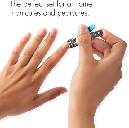 TRIM Azure Collection Clipper Set – Precision-Ground Cutting Edges for Clean, Even Cuts – Convenient and Easy To Use – Perfect for At-Home Manicures and Pedicures – Carbon Steel, 24 Pack