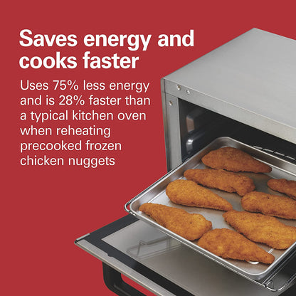 Hamilton Beach Countertop Toaster Oven & Pizza Maker Large 4-Slice Capacity, Stainless Steel (31401C)