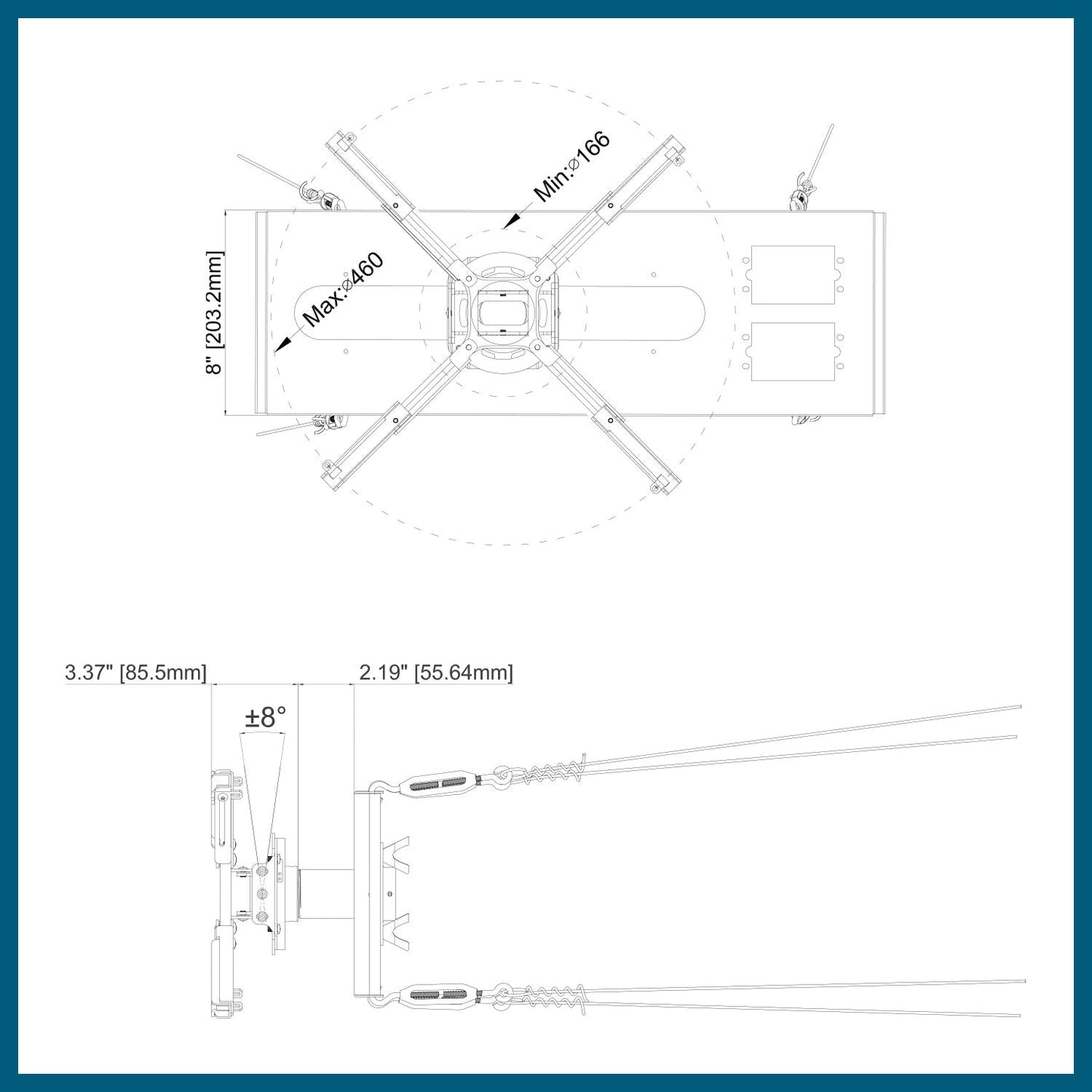 QualGear® Pro-AV QG-KIT-S-3IN-W 3-1.5" Suspended Ceiling Adapter Projector Mount