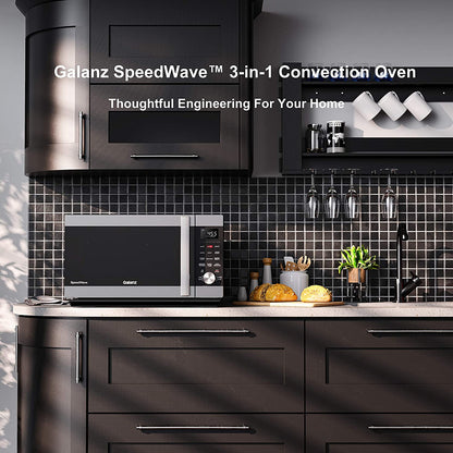 Galanz GSWWA16S1SA10 1.6 cu. ft. Countertop Speed Wave 3-in-1 Convection Oven, Air Fry, Microwave 1000W, Stainless Steel (Refurbished)