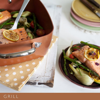 Copper Chef 9.5" Deep Square Non-Stick Pan Holds 4.5 Quarts