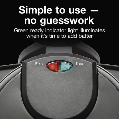 Proctor Silex 26090PS Flip Belgian Waffle Maker, Black, Nonstick Plates, 1 waffle capacity
