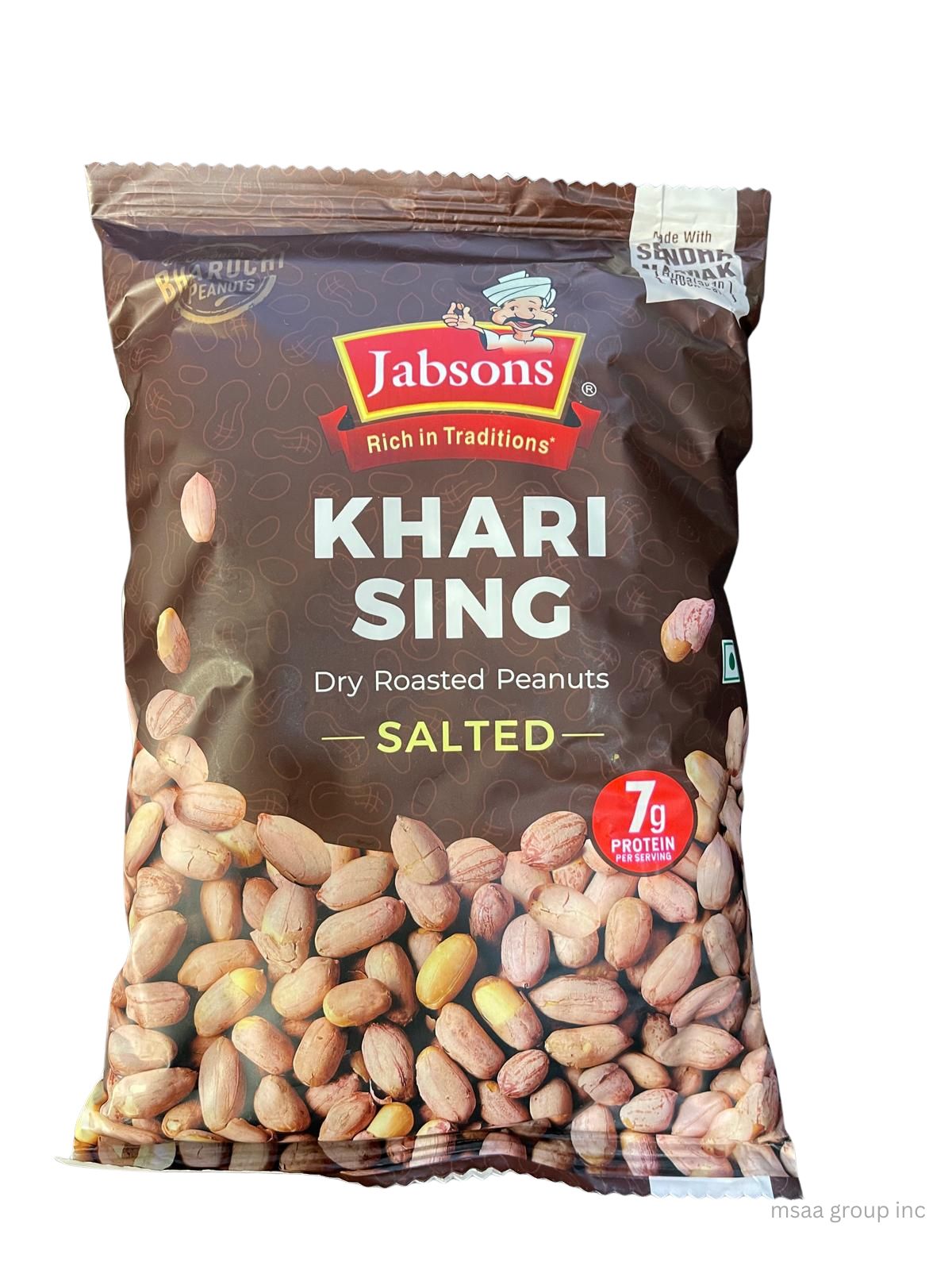 Jabsons Original Bharuchi Khari Sing Skinless 400g – Dry Roasted Peanuts with Rock Salt | Crunchy High Protein Snack