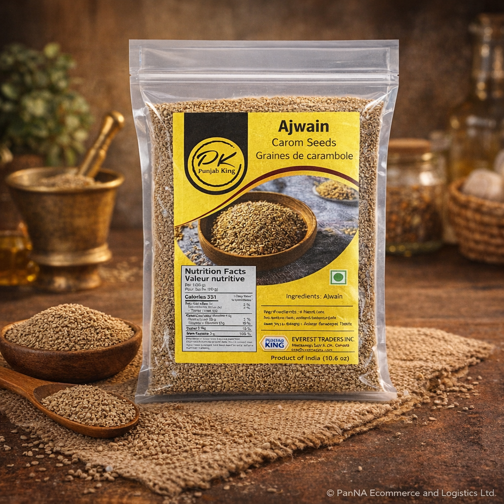 Punjab King Ajwain Seeds 300g – Carom Seeds (Omam), Whole Spice for Cooking & Digestion, Indian Kitchen Essential