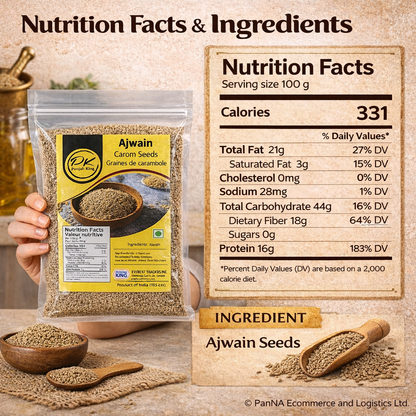 Punjab King Ajwain Seeds 300g – Carom Seeds (Omam), Whole Spice for Cooking & Digestion, Indian Kitchen Essential
