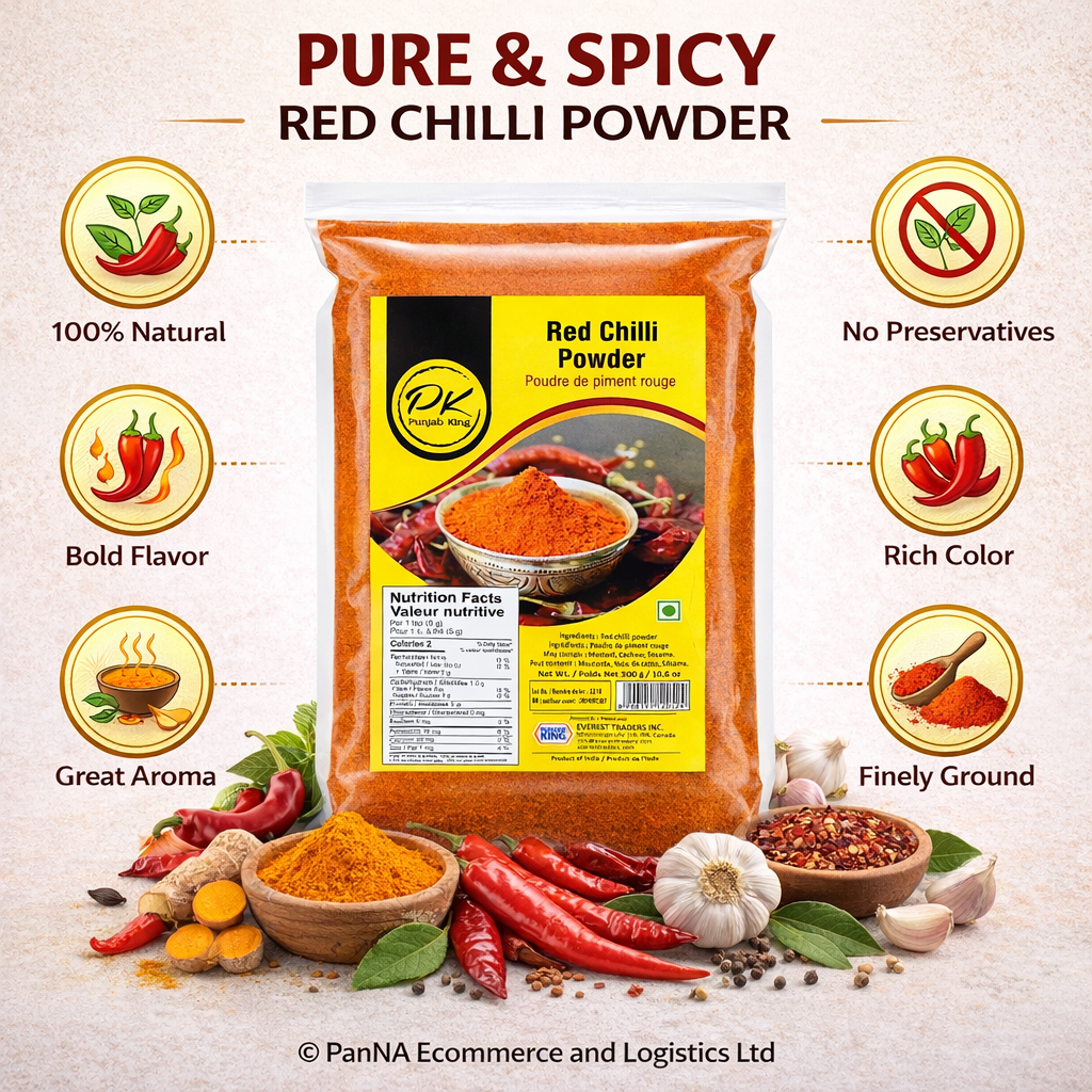 Punjab King Red Chilli Powder 300g – Premium Indian Lal Mirch Powder, Spicy Chili Powder, Pure Ground Red Pepper, Natural Cooking Spice