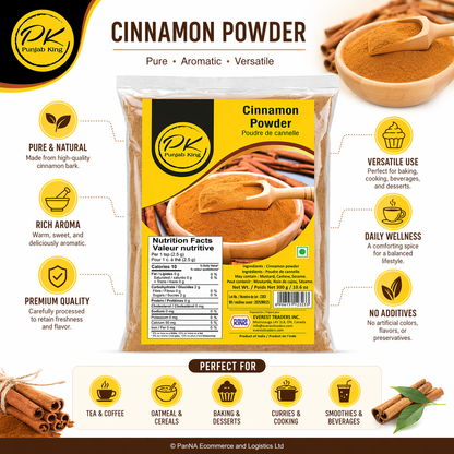 Punjab King Cinnamon Powder 300g | Premium Ground Dalchini | 100% Pure Natural Spice | Aromatic Baking & Cooking Ingredient | Product of India