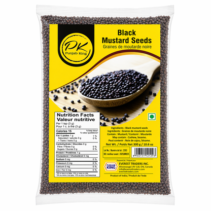 Punjab King Black Mustard Seeds 300g (10.6 oz) – Premium Whole Rai Seeds for Cooking, Pickling & Tempering – Natural Indian Spice, Rich Aroma & Flavor