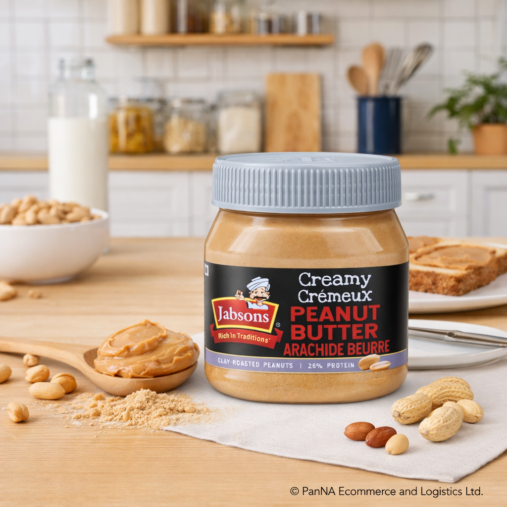 Jabsons Creamy Peanut Butter – High Protein (26%), Smooth & Creamy Spread, Clay Roasted Peanuts, Healthy Breakfast & Fitness Snack