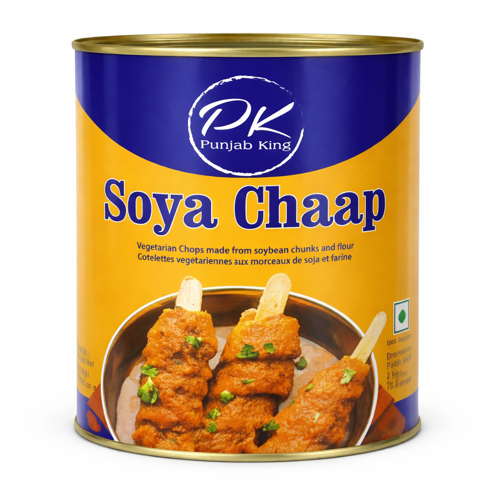 Punjab King Soya Chaap 3.1kg Can – Ready-to-Cook Vegetarian Soy Protein Chaap, High Protein Meat Alternative for Curries & BBQ