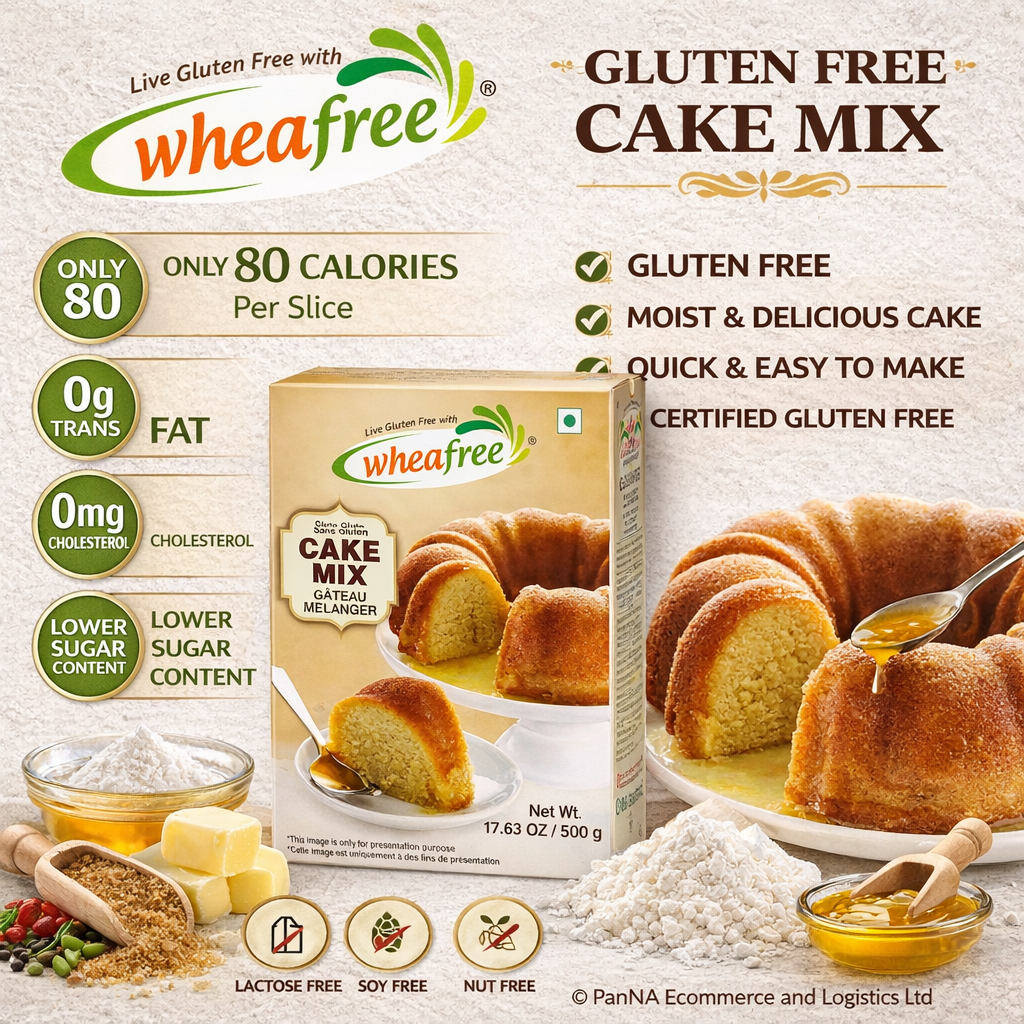 Wheafree Gluten Free Cake Mix 500g – Easy Baking Mix for Soft & Moist Cakes, Wheat-Free All Purpose Cake Flour, Vegetarian