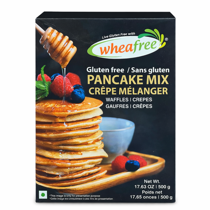 Wheafree Gluten Free Pancake Mix – Crepe & Waffle Mix | Healthy Breakfast Mix | Easy to Cook | Soft & Fluffy Pancakes | 500g Pack