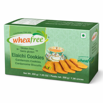 Wheafree Elaichi Cookies 200g – Gluten Free Cardamom Biscuits, Aromatic Indian Tea-Time Cookies, Wheat-Free Vegetarian Snack
