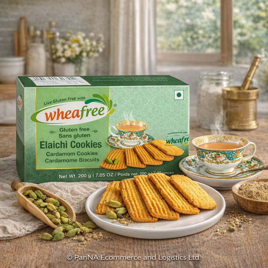 Wheafree Elaichi Cookies 200g – Gluten Free Cardamom Biscuits, Aromatic Indian Tea-Time Cookies, Wheat-Free Vegetarian Snack