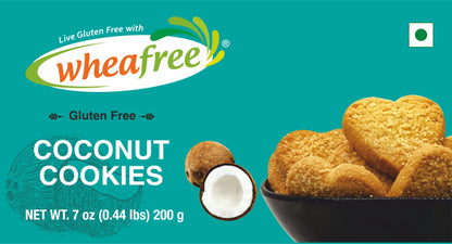 Wheafree Coconut Cookies (200g) – Gluten Free Coconut Biscuits, Crispy & Crunchy Healthy Snack, Vegetarian Tea-Time Cookies
