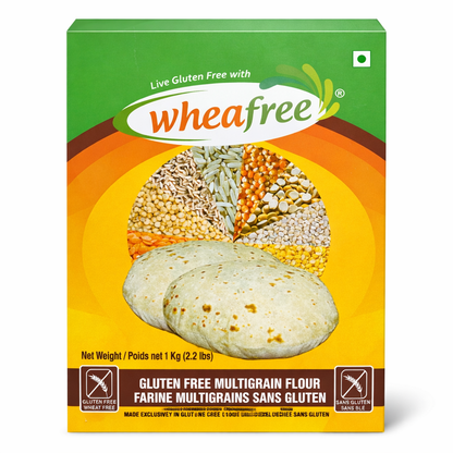 Wheafree Gluten Free Multigrain Flour 1kg – Wheat-Free Atta for Roti & Chapati, High Fiber Healthy Flour, Gluten-Free Kitchen Staple