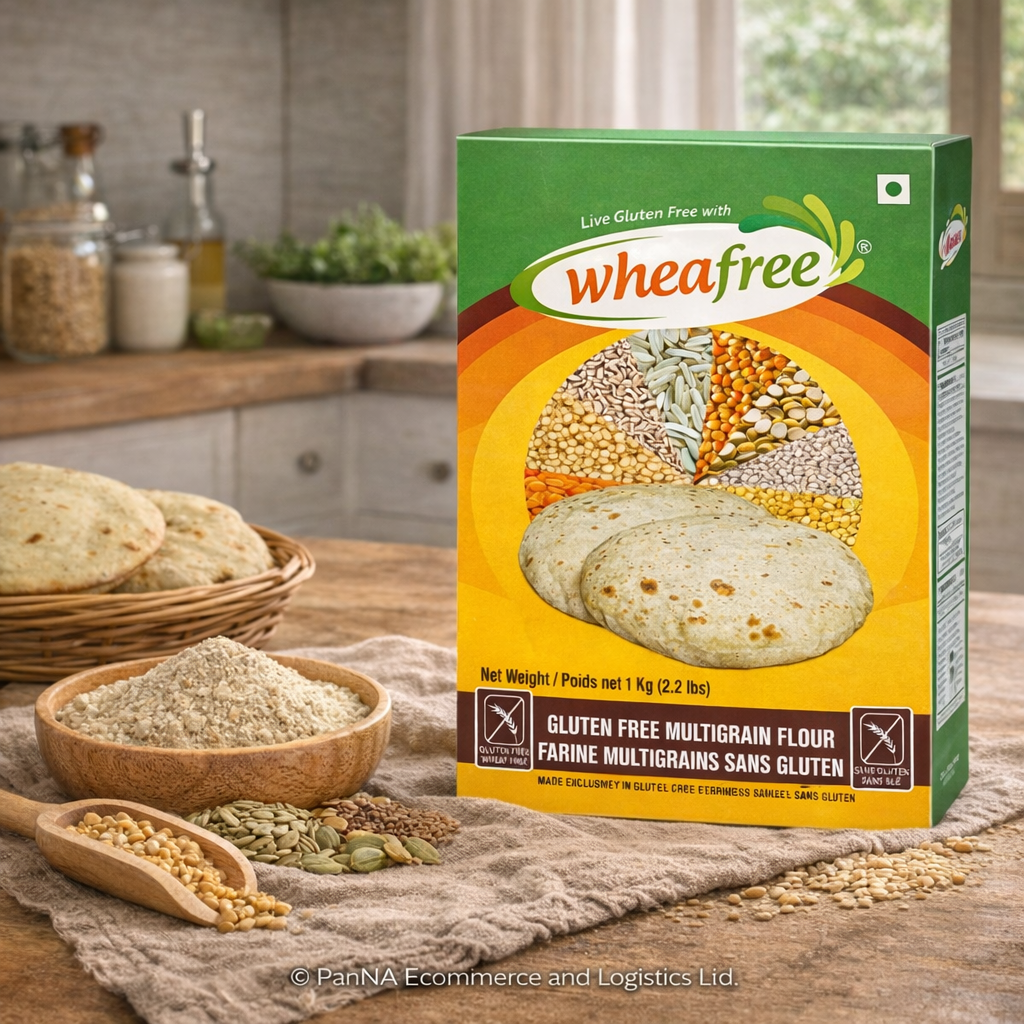 Wheafree Gluten Free Multigrain Flour 1kg – Wheat-Free Atta for Roti & Chapati, High Fiber Healthy Flour, Gluten-Free Kitchen Staple