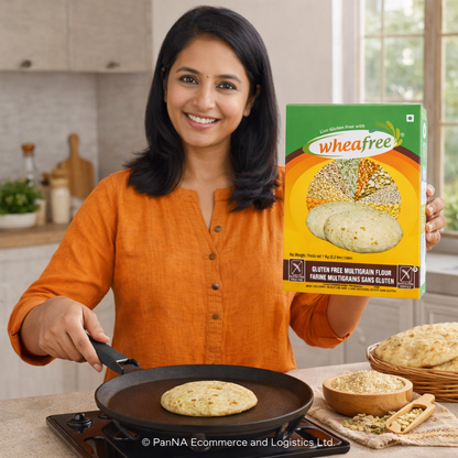 Wheafree Gluten Free Multigrain Flour 1kg – Wheat-Free Atta for Roti & Chapati, High Fiber Healthy Flour, Gluten-Free Kitchen Staple