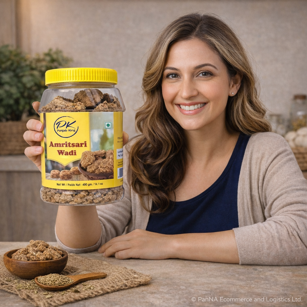 Punjab King Amritsari Wadi 400g Jar – Traditional Punjabi Sun-Dried Lentil Nuggets, Authentic Indian Cooking Ingredient