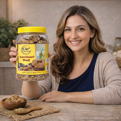 Punjab King Amritsari Wadi 400g Jar – Traditional Punjabi Sun-Dried Lentil Nuggets, Authentic Indian Cooking Ingredient