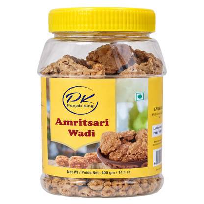 Punjab King Amritsari Wadi 400g Jar – Traditional Punjabi Sun-Dried Lentil Nuggets, Authentic Indian Cooking Ingredient