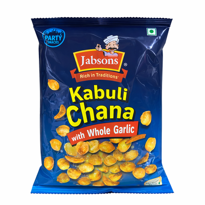 Jabsons Kabuli Chana with Whole Garlic | Roasted Chickpeas Snack | High Protein Healthy Namkeen | Crunchy Garlic Flavoured Diet Snack | Tea Time & Weight Loss Snack | Ready to Eat (Party Snacks)