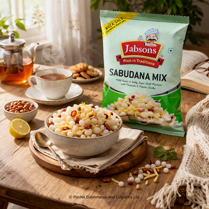 Jabsons Sabudana Mix Namkeen | Fasting Snack with Rock Salt | Peanut & Potato Sticks Mixture | Crunchy Healthy Snack | Tea Time & Diet Snack | Ready-to-Eat Sabudana Mixture