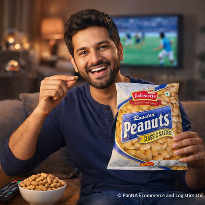 Jabsons Roasted Peanuts Classic Salted 160g | High Protein Snack | Crunchy & Healthy Salted Groundnuts | Ready-to-Eat Snack