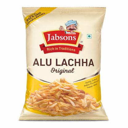 Jabsons Alu Lachha Original – Crispy Potato Sticks with Sendha Namak | Indian Namkeen Snack | Crunchy Tea Time Snack | Lightly Salted Aloo Lachha | Ready to Eat Snack