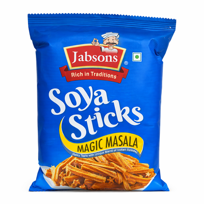 Jabsons Soya Sticks Magic Masala – Spicy Crunchy Soya Snack | High Protein Namkeen | Healthy Tea-Time Snack | Ready-to-Eat Indian Snacks | Crispy Soy Sticks