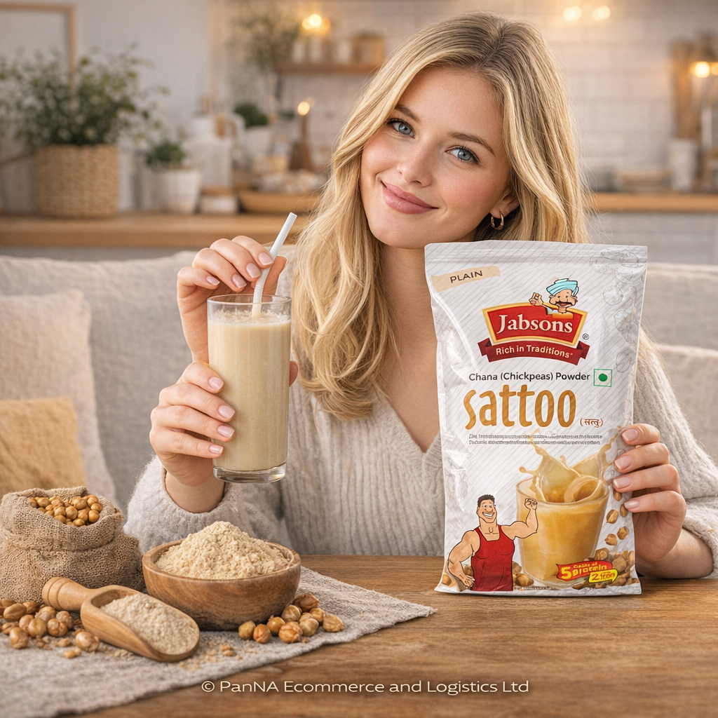 Jabsons Sattu (Chana Powder 500g) – High Protein Roasted Chickpea Flour | Natural Energy Drink Mix | Healthy Indian Superfood | Rich in Iron