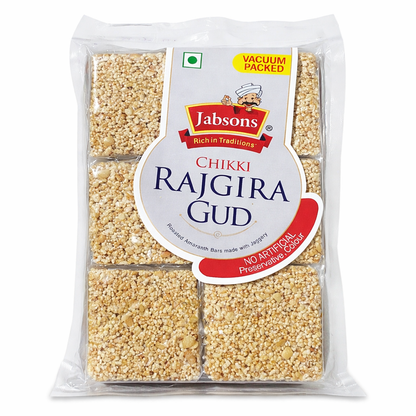 Jabsons Rajgira Chikki Gud – Healthy Amaranth & Jaggery Bites | High Energy Traditional Snack | No Artificial Preservatives | Vacuum Packed Crunchy Sweet | Indian Healthy Snack