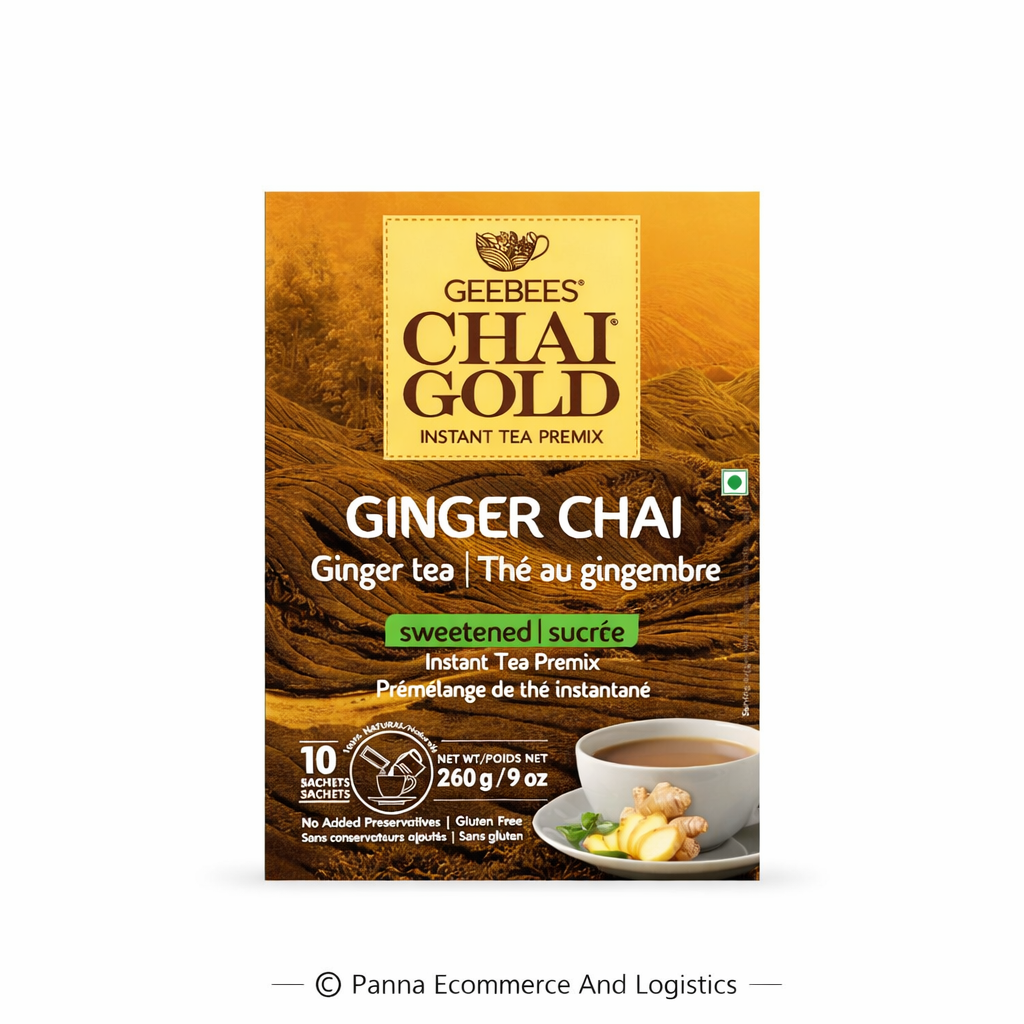 Chai Gold Ginger Chai Sweetened Premix – 260g Instant Adrak Tea Mix