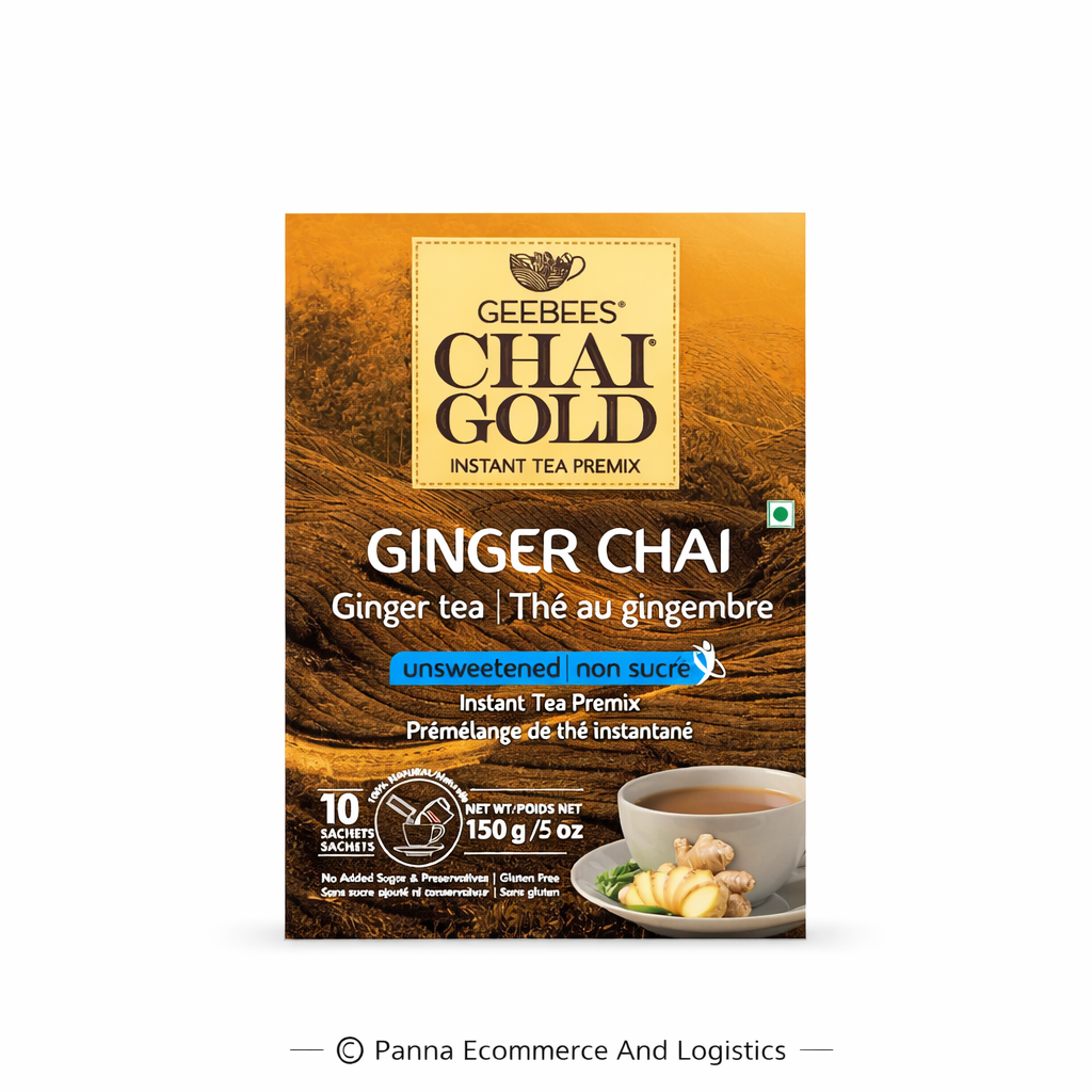Chai Gold Ginger Chai Unsweetened Premix – 150g Instant Adrak Tea Mix